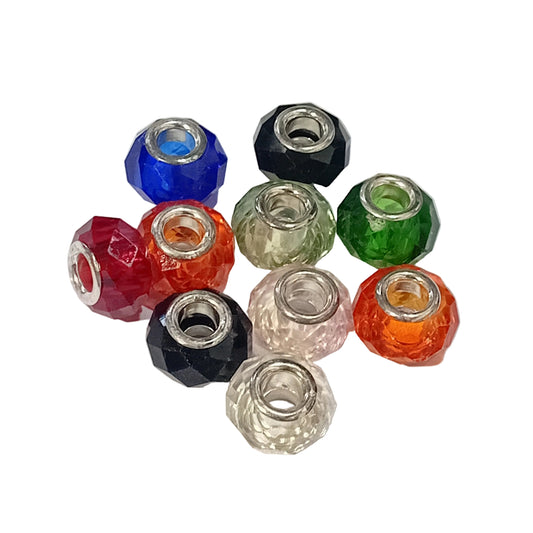 10pc Mixed Faceted Rondelle European Bead Pack