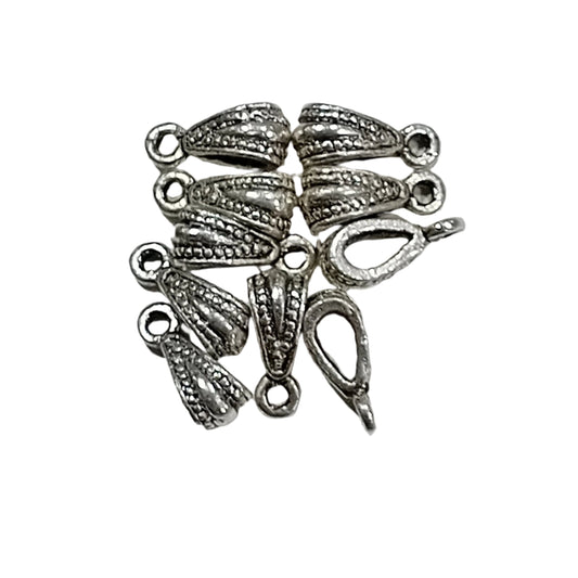 10pc Silver Pendant Slider Bail