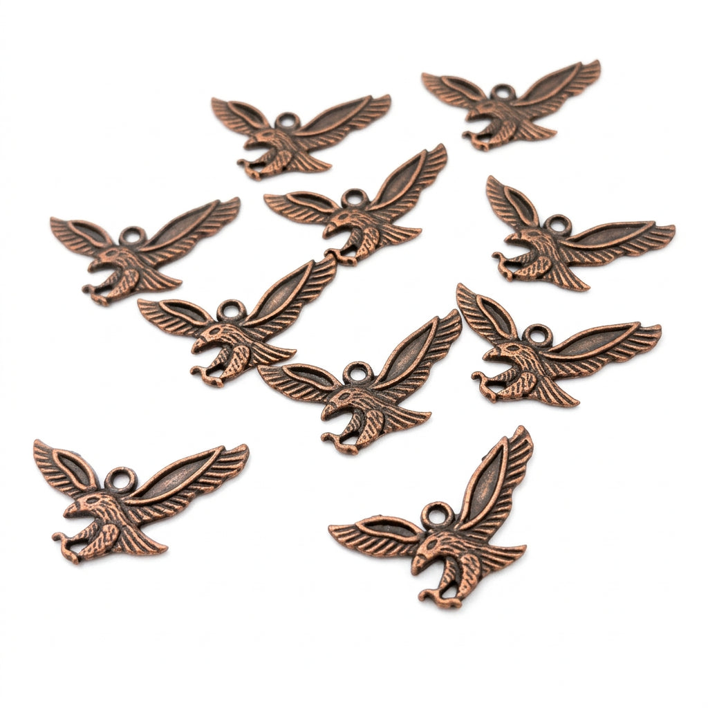 10pc Copper Eagle Pendants