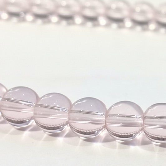 6mm Light Pink Round Glass Beads