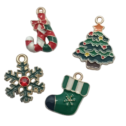 4pc Enamel Christmas Charms Set 11.