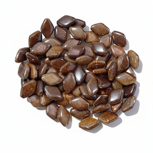 50pc 17mm Two Tone Brown AB Diamond Beads