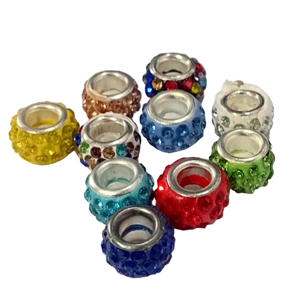 10pc Mix Of European Rhinestone Beads