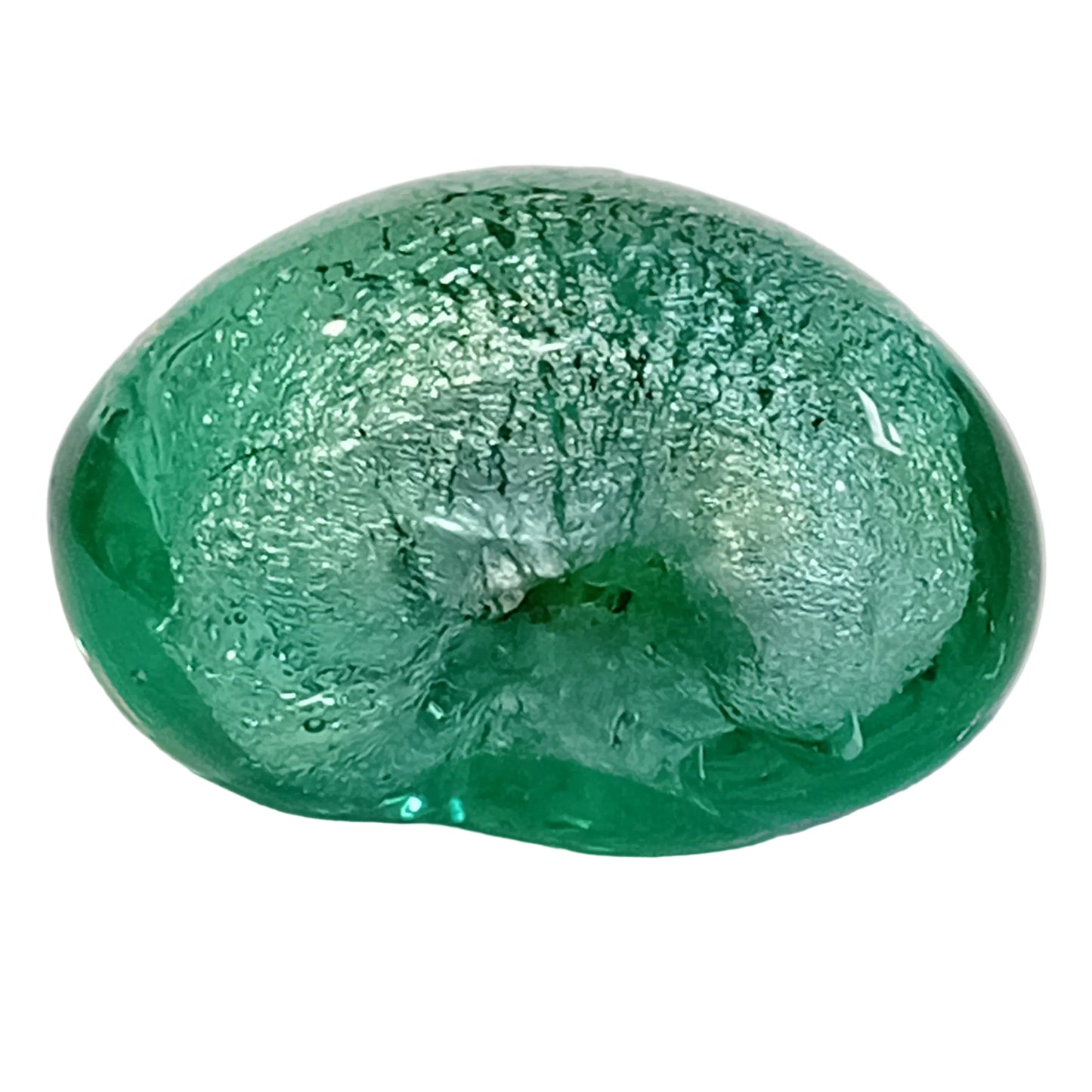 1pc 26mm Green/Blue & Silver Heart Bead