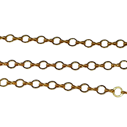 1m 8mm Gold Round Link Chain