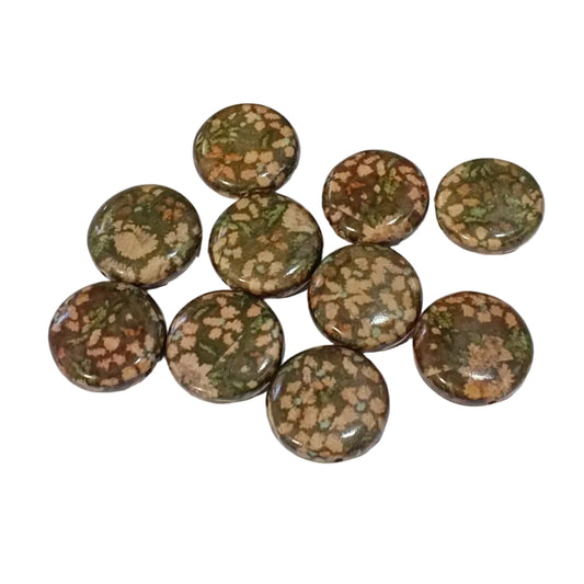 10pc 30mm Flat Round Acrylic Beads