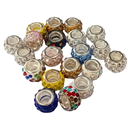 20pc Mix Of European Rhinestone Beads