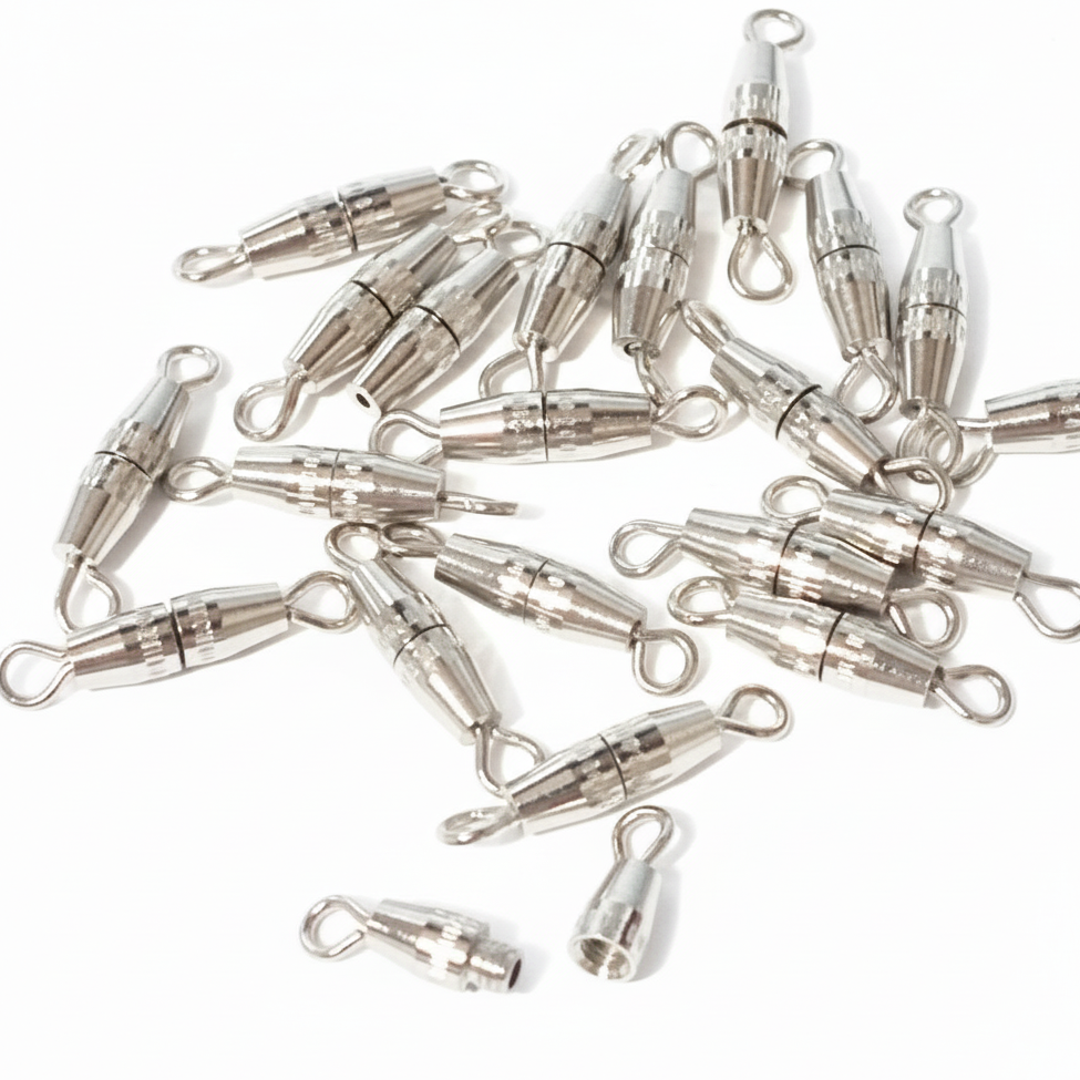 20pc Silver Barrel Screw Clasps
