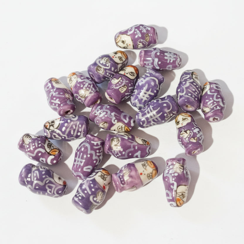 20pc Porcelain Russian Nesting Doll Beads
