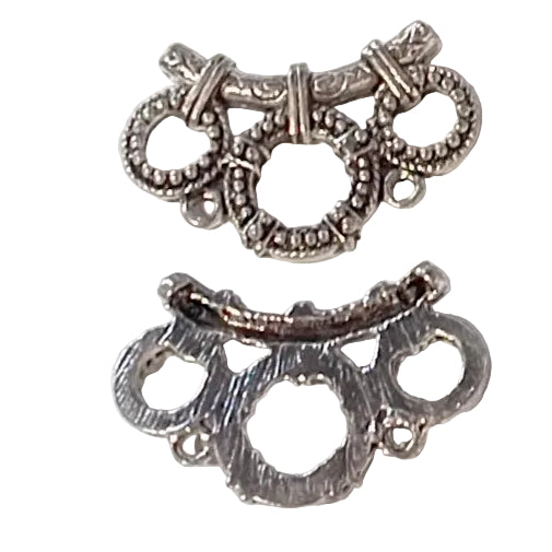 2pc Silver Necklace Link Connectors