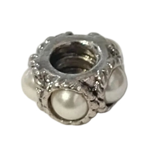 1pc Lt. Grey Pearl European Charm Bead