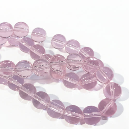 8mm Pink Round Glass Beads