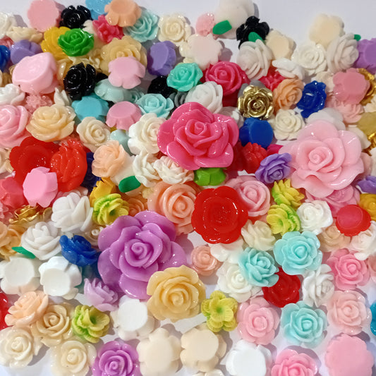 20pc Mixed Resin Flower Cabochons