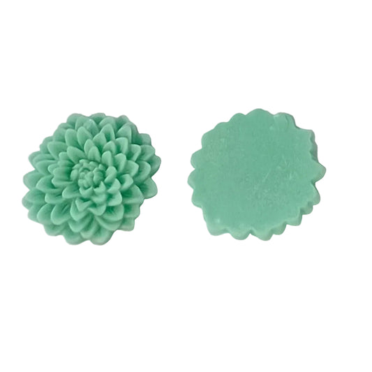 2pc Mint Blue Resin Flowers