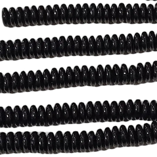 25pc 8mm Black Glass Disc Beads