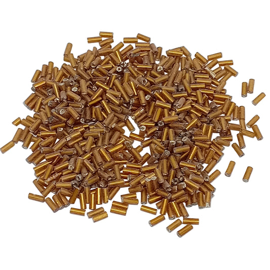 15g 5mm Golden Brown S/L Bugle Beads