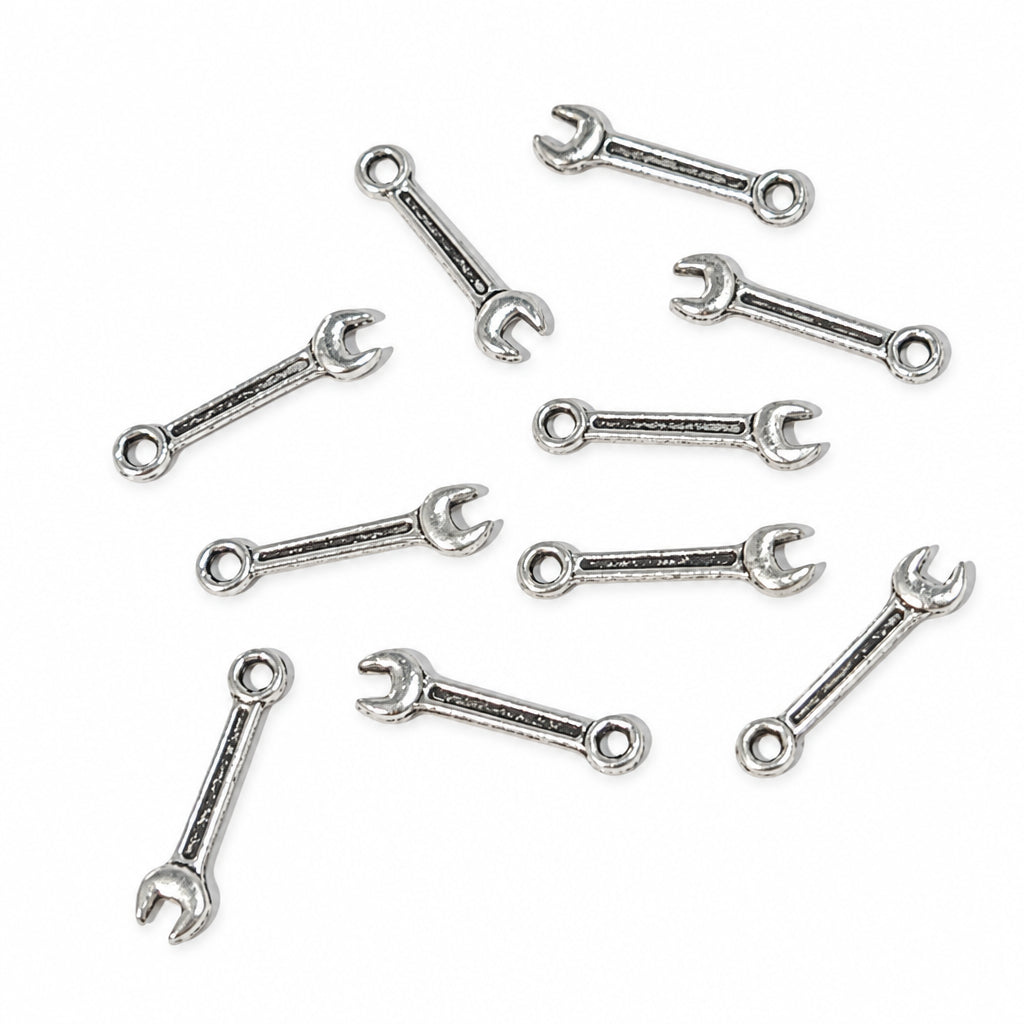 10pc Silver Spanner Charms