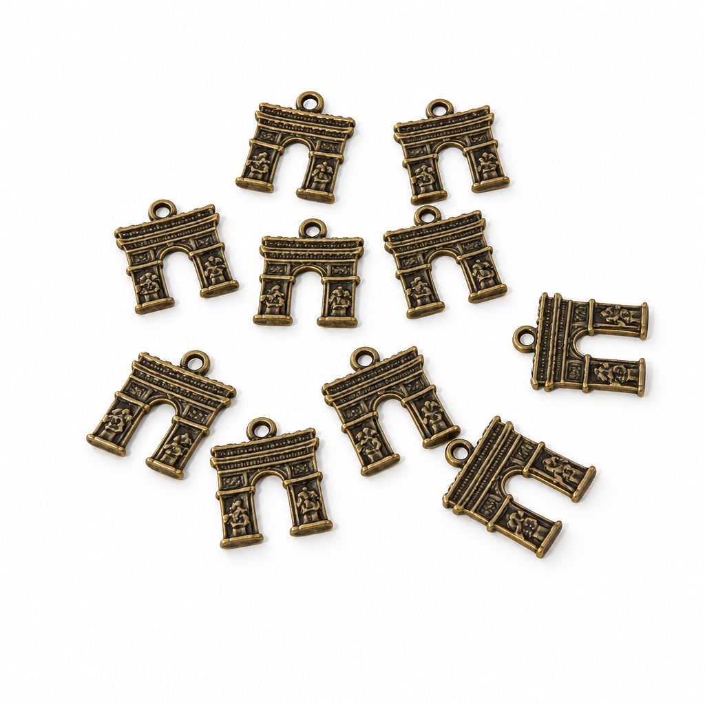10pc Bronze Arc De Triomphe Charms