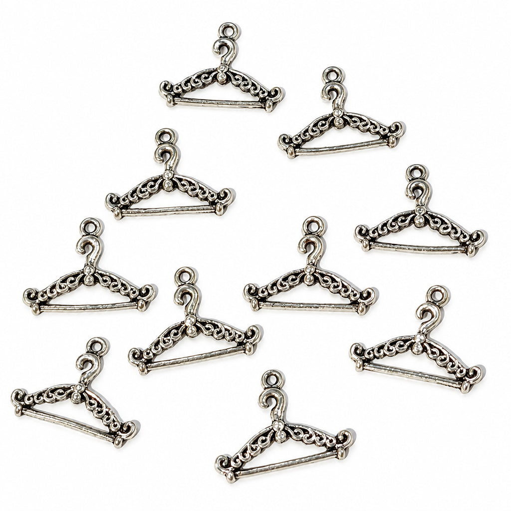 10pc Silver Hanger Charms