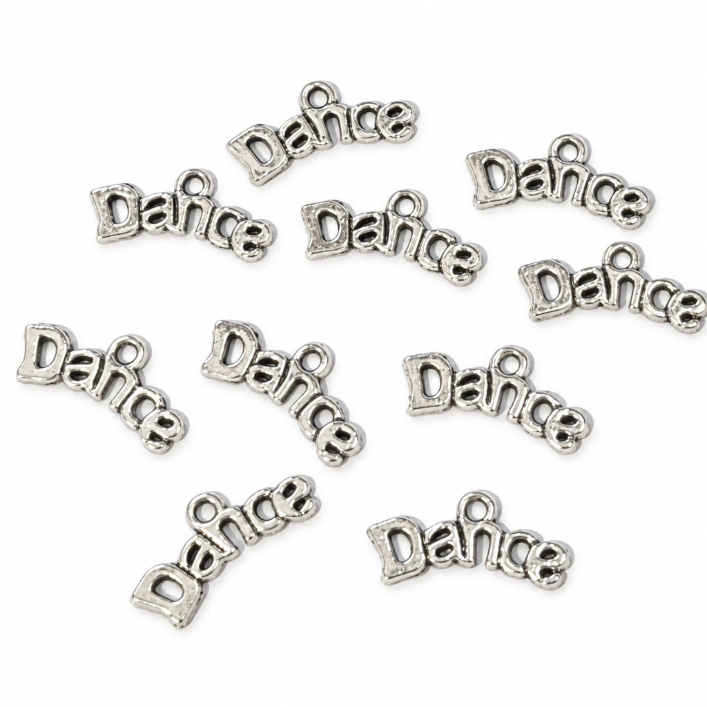 10pc Silver Dance Charms