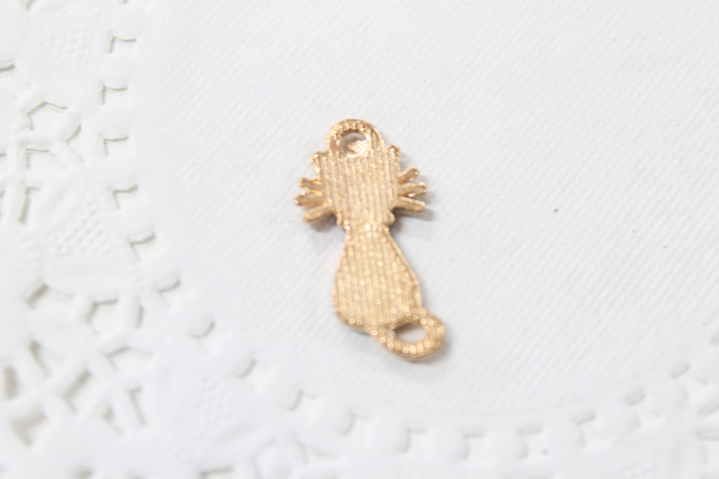 4pc White Enamel Cat Charms