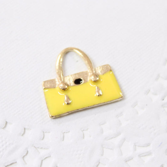 4pc Yellow Enamel Hand Bag Charms