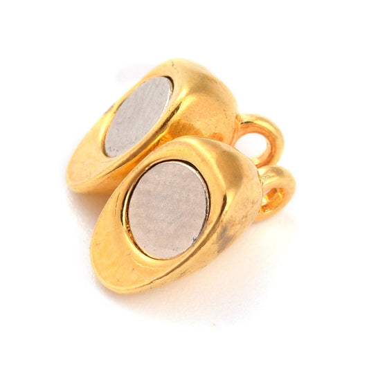 2 Sets Gold Heart Magnetic Clasps