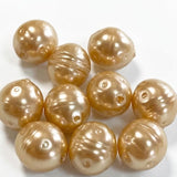 10pc Champagne Pearl Glass Beads