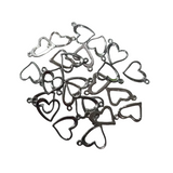 10pc Silver Heart Charm