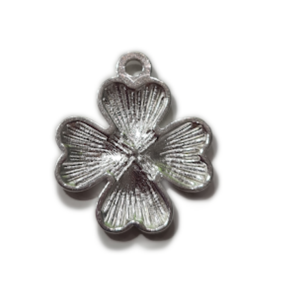 10pc Silver Flower Charms