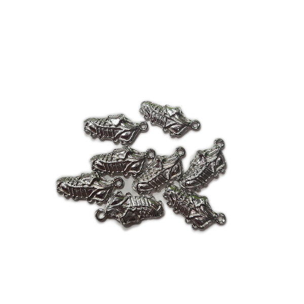 10pc Silver Football Boot Charms