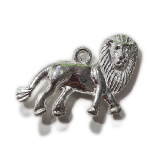 10pc Silver Lion Charms