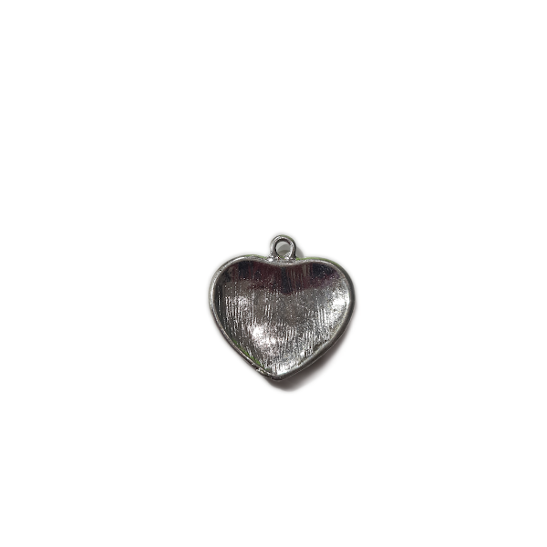 10pc Silver Heart Shaped American Flag Charms