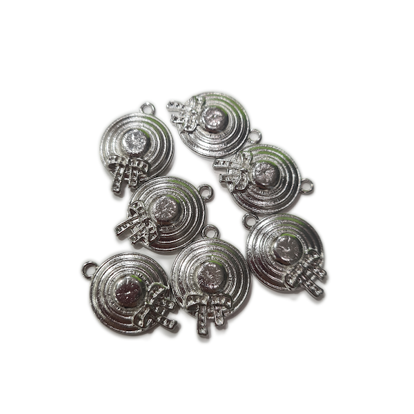 10pc Silver Summer Boater Hat Charms