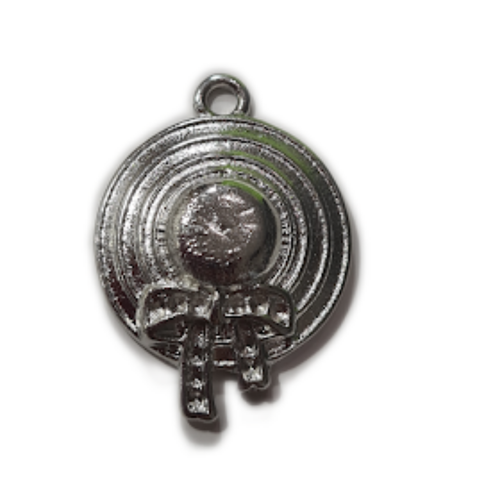 10pc Silver Summer Boater Hat Charms