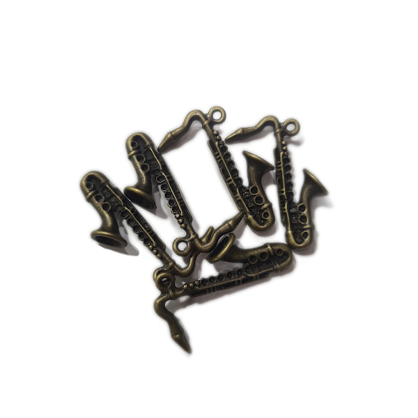 10pc Bronze Saxophone Charm Pendants