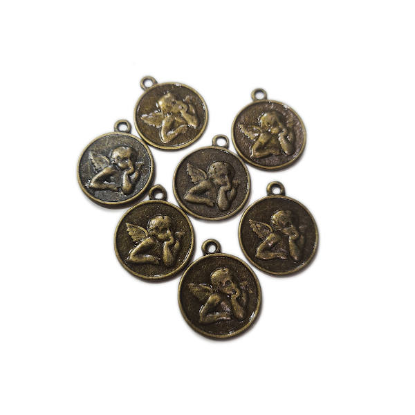 10pc Bronze Angel Charm Pendant