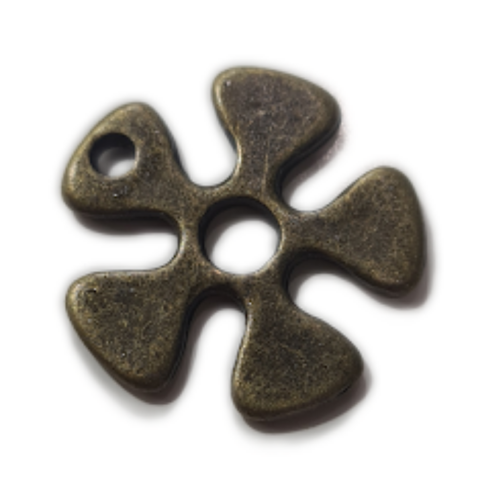 10pc Bronze Flower Charms