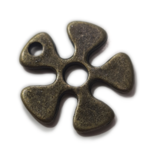 10pc Bronze Flower Charms