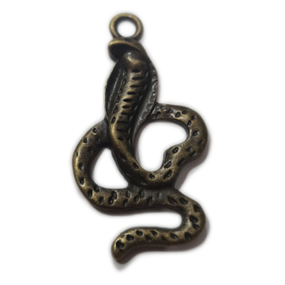 10pc Bronze Cobra Snake Pendants