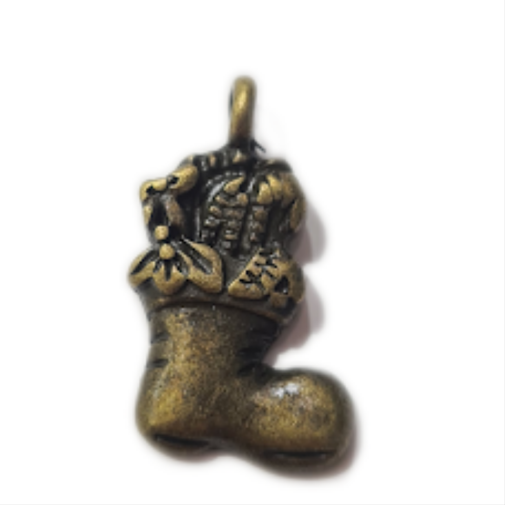 10pc Bronze Santa Sack Charms