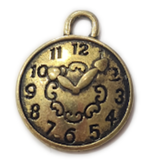 10pc Dark Gold Clock Charms