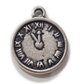 10pc Silver Mini Clock Charms