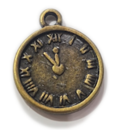 10pc Bronze Mini Clock Charms