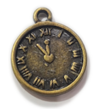 10pc Bronze Mini Clock Charms