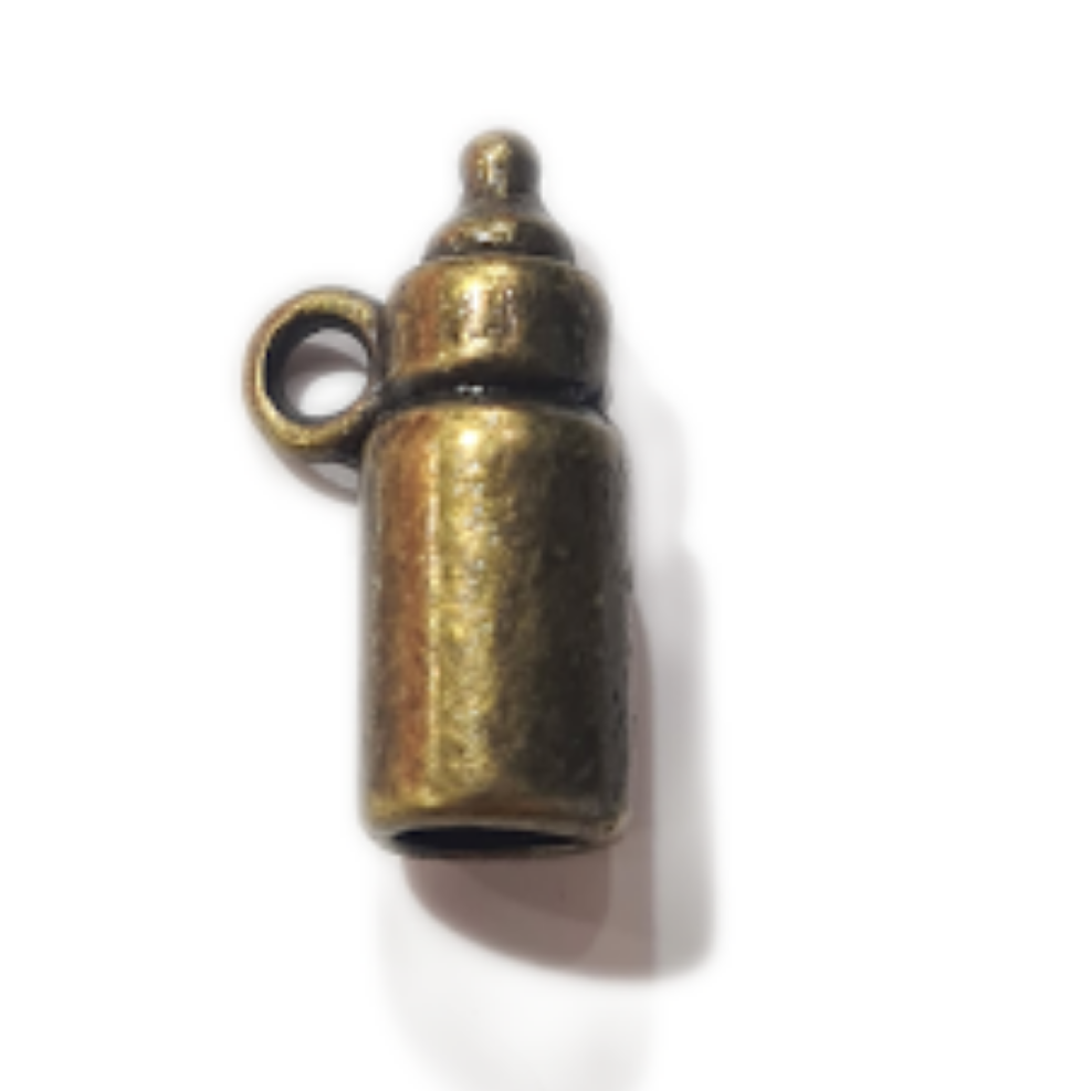 10pc Bronze Baby Bottle Charms