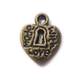 10pc Bronze 'Made With Love' Heart Charms