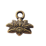 10pc Bronze Ohm Flower Charms