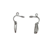 2pc Silver Clip On Earring Components