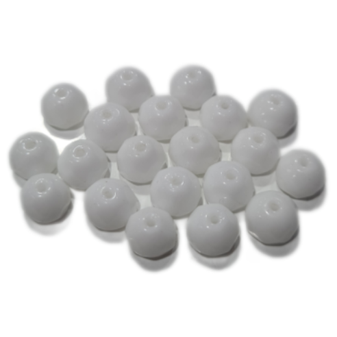 LAST1! 20pc Czech White Rondelle Beads